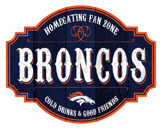 Letrero de madera de 12" de los Denver Broncos Homegating Tavern