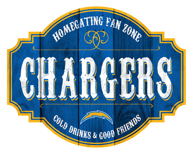 Letrero de madera de 12" de Los Angeles Chargers Homegating Tavern