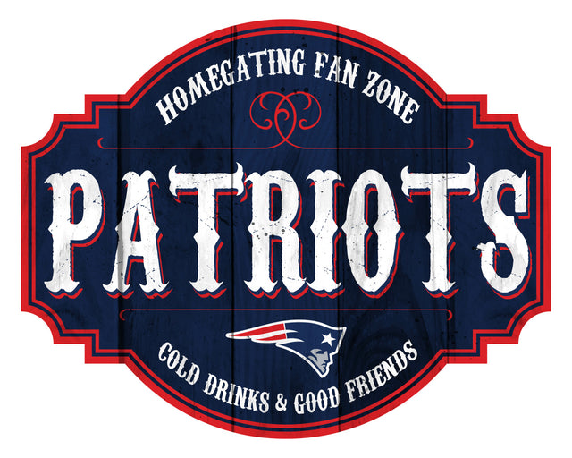 Letrero de madera de 12" de los New England Patriots Homegating Tavern
