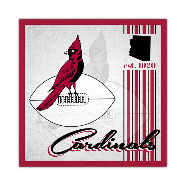 Álbum de madera con letrero de los Cardenales de Arizona de 10 x 10 pulgadas