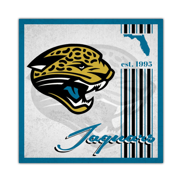 Letrero de madera de 10 x 10 de los Jacksonville Jaguars con diseño de álbum