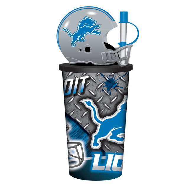 Vaso de plástico con pajita de 32 oz de los Detroit Lions