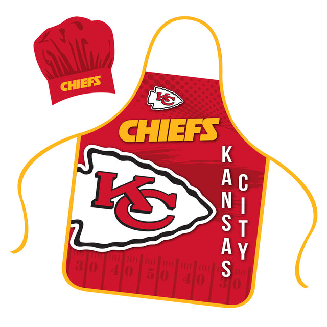 Conjunto de gorro y delantal de chef de los Kansas City Chiefs