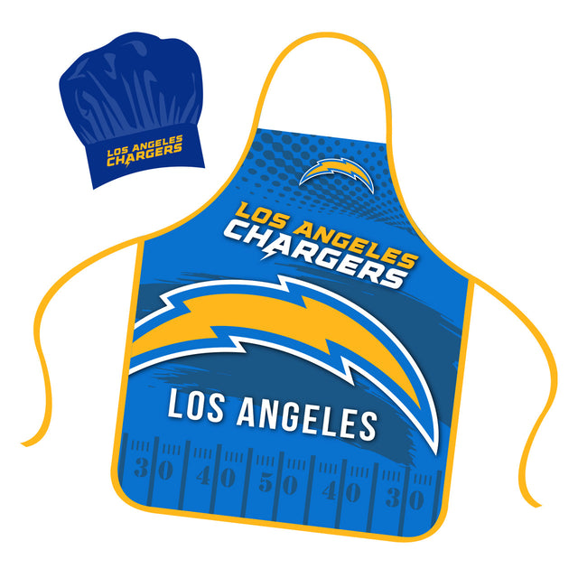 Conjunto de gorro y delantal de chef de Los Angeles Chargers