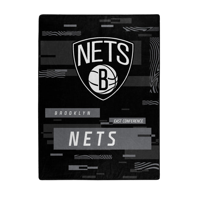 Manta de los Brooklyn Nets de 60 x 80 pulgadas con diseño digitalizado de Raschel