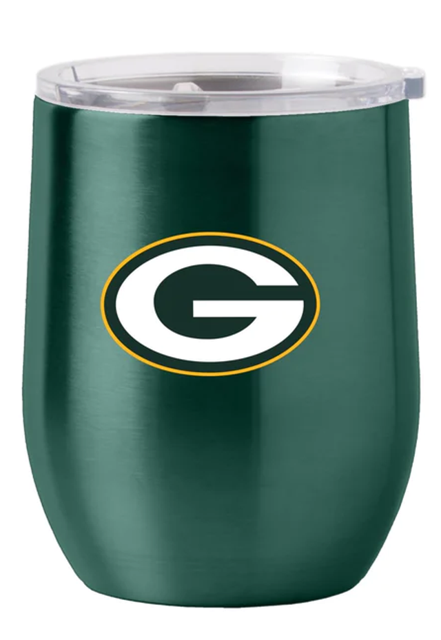 Vaso de viaje de acero inoxidable curvo de 16 oz de los Green Bay Packers