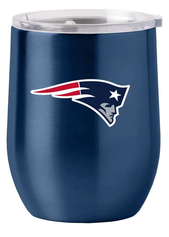 Vaso de viaje curvo de acero inoxidable de 16 oz de los New England Patriots