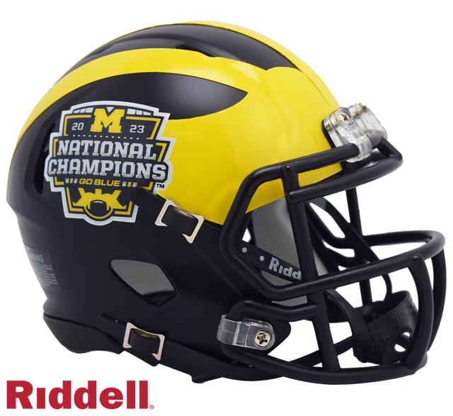 Réplica de casco de los Michigan Wolverines Riddell Mini Speed Style 2023 CFP National Champ
