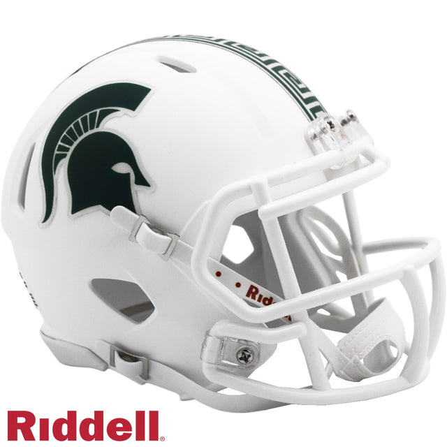 Casco Michigan State Spartans Riddell Replica Mini Speed Style Blanco