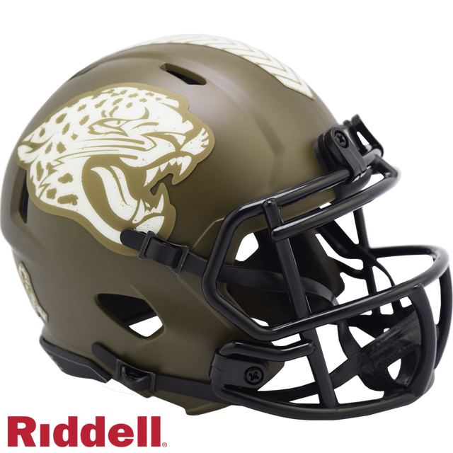 Réplica de casco de los Jacksonville Jaguars Riddell Mini Speed Style Salute To Service