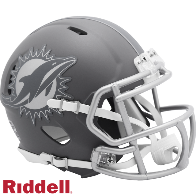 Miami Dolphins Helmet Riddell Replica Mini Speed Style Slate Alternate