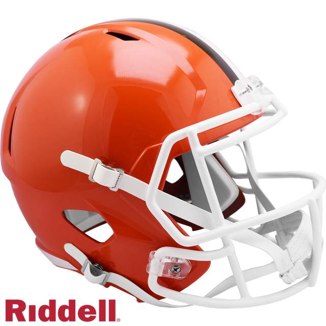 Réplica de casco de los Cleveland Browns Riddell, tamaño completo, estilo Speed, 1975-2005, en stock