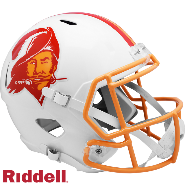 Réplica de casco Riddell de los Tampa Bay Buccaneers, tamaño completo, estilo Speed, 1976-1996, T/B