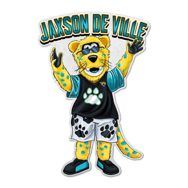 Diseño de mascota recortado con forma de banderín de los Jacksonville Jaguars