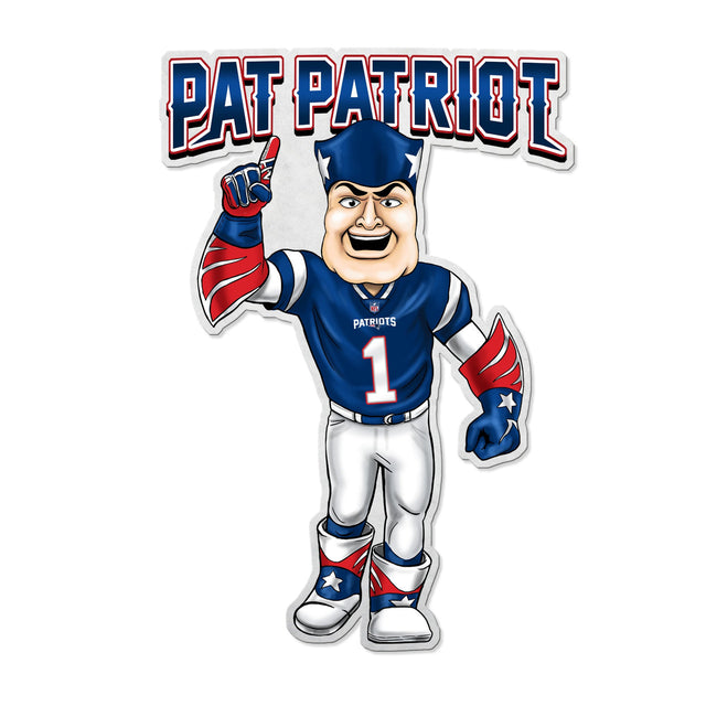 Diseño de mascota con forma de banderín de los New England Patriots cortado a medida