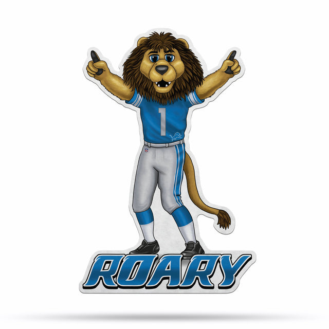 Diseño de mascota recortado con forma de banderín de los Detroit Lions