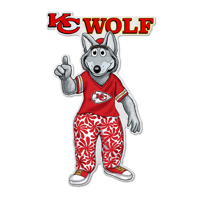 Diseño de mascota con forma de banderín de los Kansas City Chiefs cortado a medida