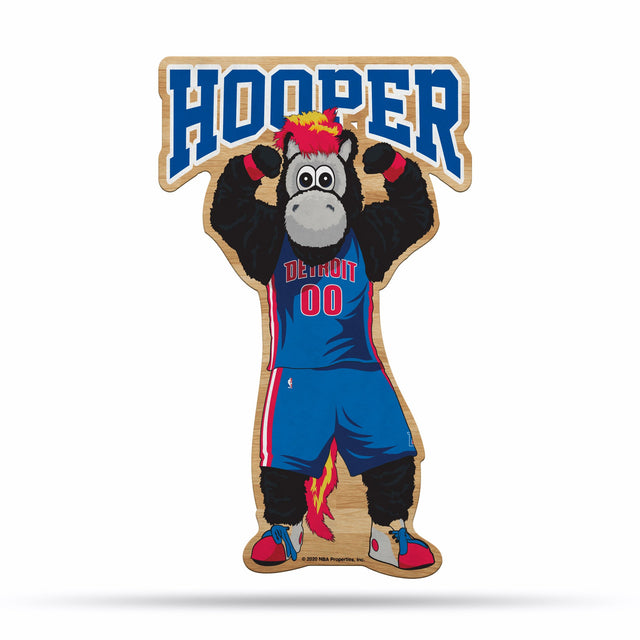 Diseño de mascota recortado con forma de banderín de los Detroit Pistons