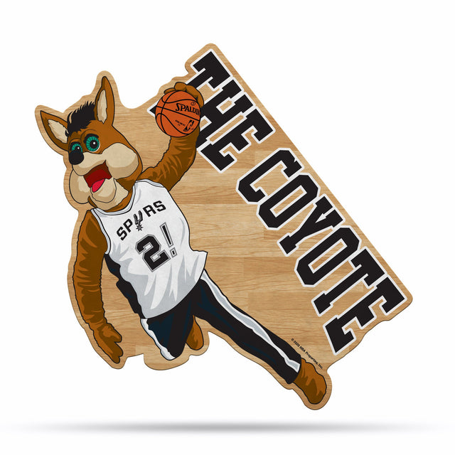 Diseño de mascota con forma de banderín de los San Antonio Spurs cortado a medida