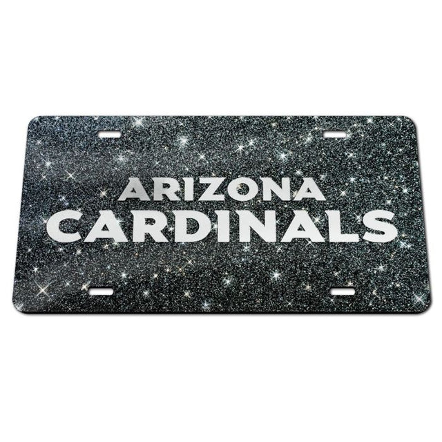 Arizona Cardinals GLITTER BACKGROUND Acrylic Classic License Plates