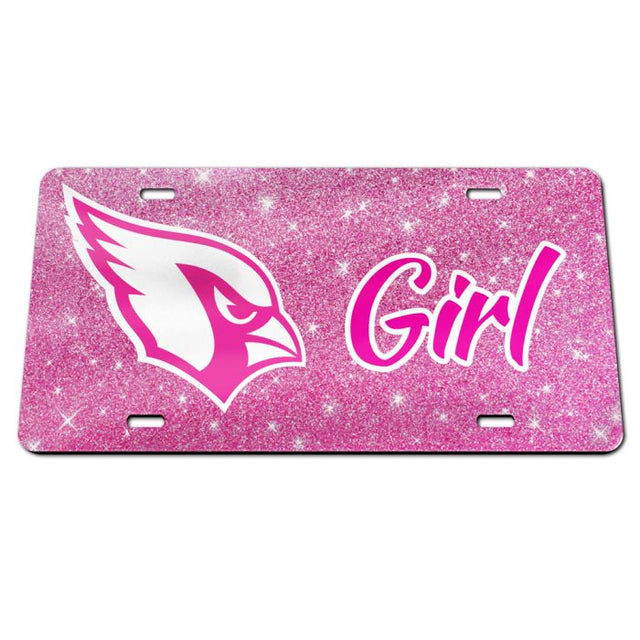 Arizona Cardinals GLITTER BACKGROUND Specialty Acrylic License Plate