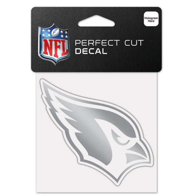 Arizona Cardinals Silver Decal Metallic 4" x 4"