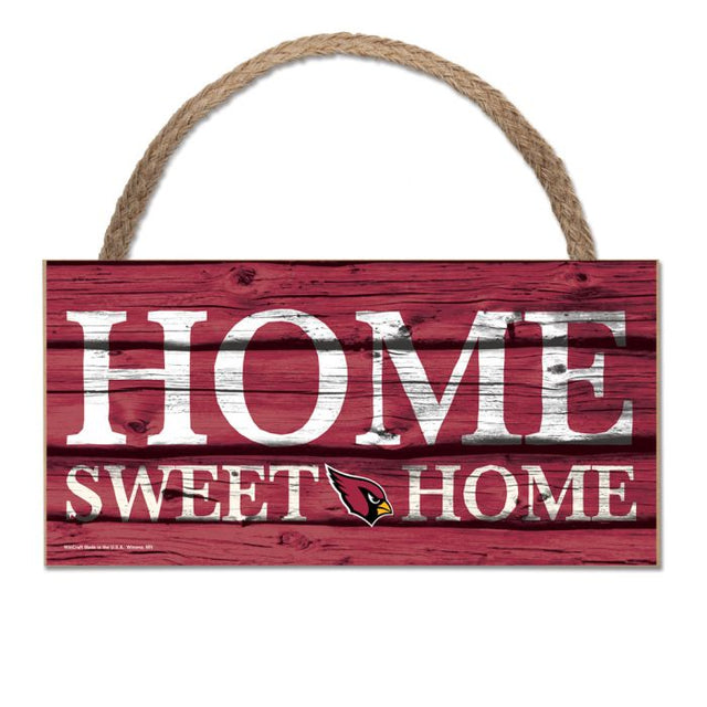 Arizona Cardinals Wood Sign w/Rope 5" x 10"