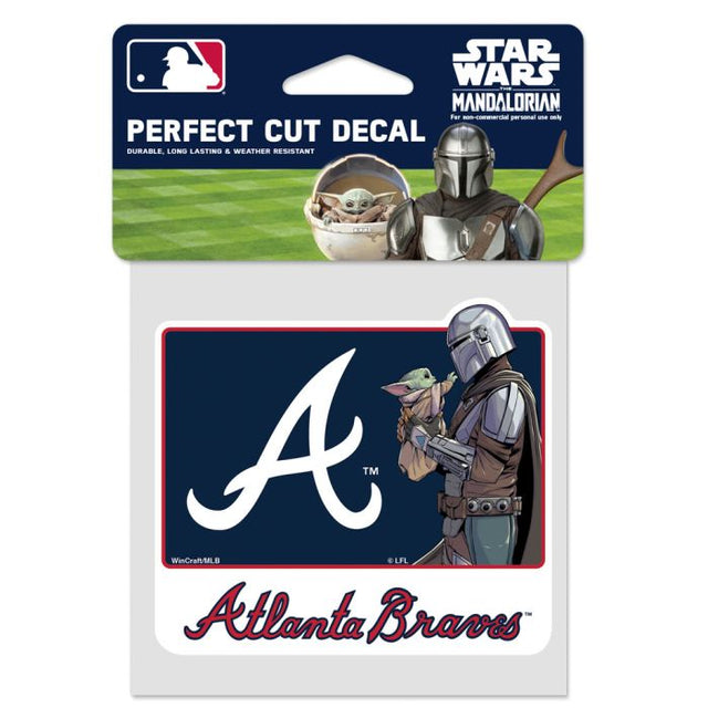 Atlanta Braves / Star Wars Mandalorian Perfect Cut Color Decal 4" x 4"