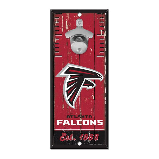 Letrero destapador de botellas de los Atlanta Falcons de 5 x 11 pulgadas