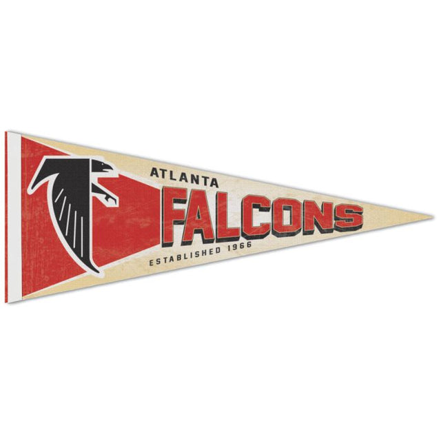 Banderín premium retro con el logotipo clásico de los Atlanta Falcons, 12" x 30"