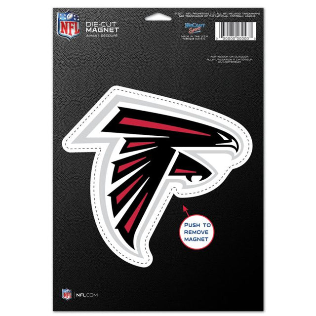 Imán troquelado con el logotipo de los Atlanta Falcons, 6,25" x 9"