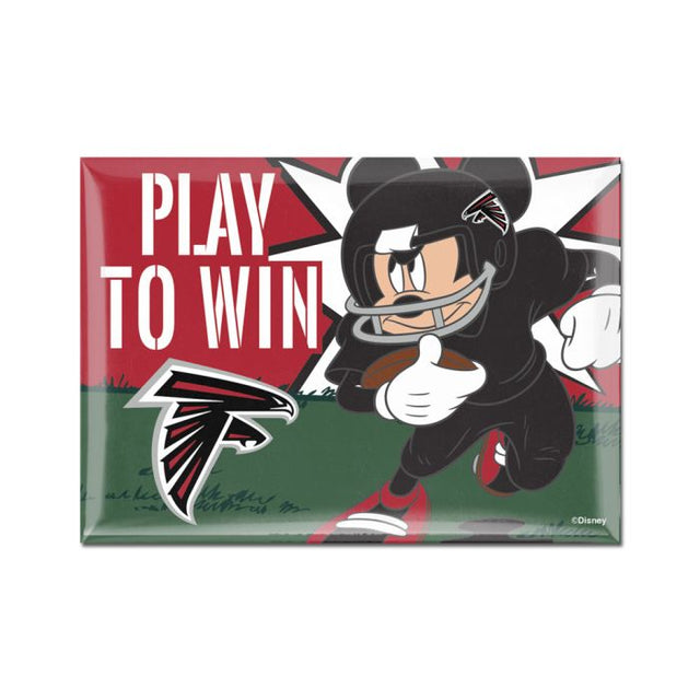 Imán metálico de los Atlanta Falcons/Disney de 2,5" x 3,5"