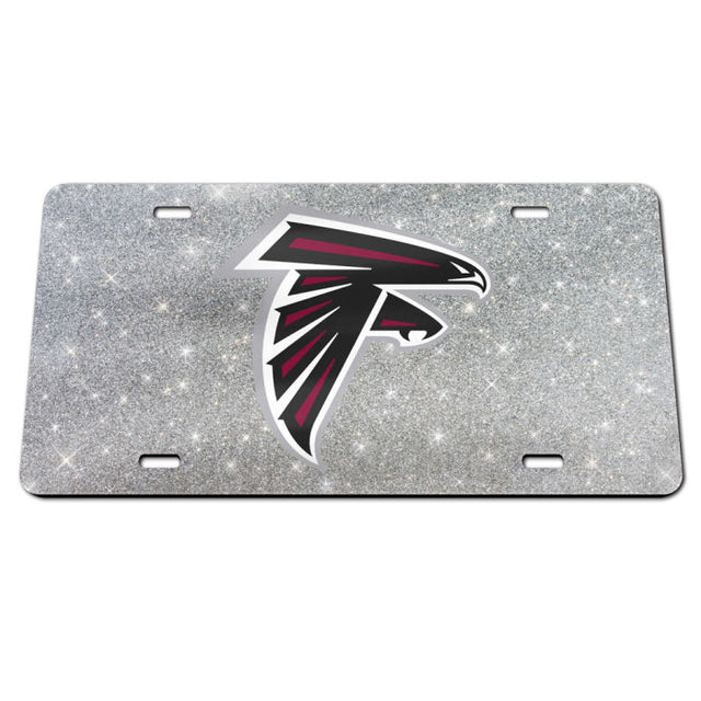 Placa de matrícula especial de acrílico con fondo brillante de los Atlanta Falcons