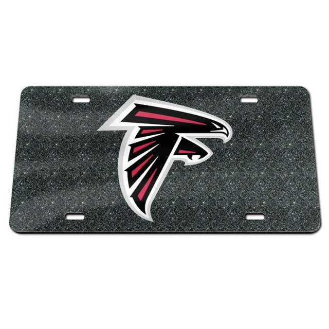 Placa de matrícula especial de acrílico con fondo brillante de los Atlanta Falcons