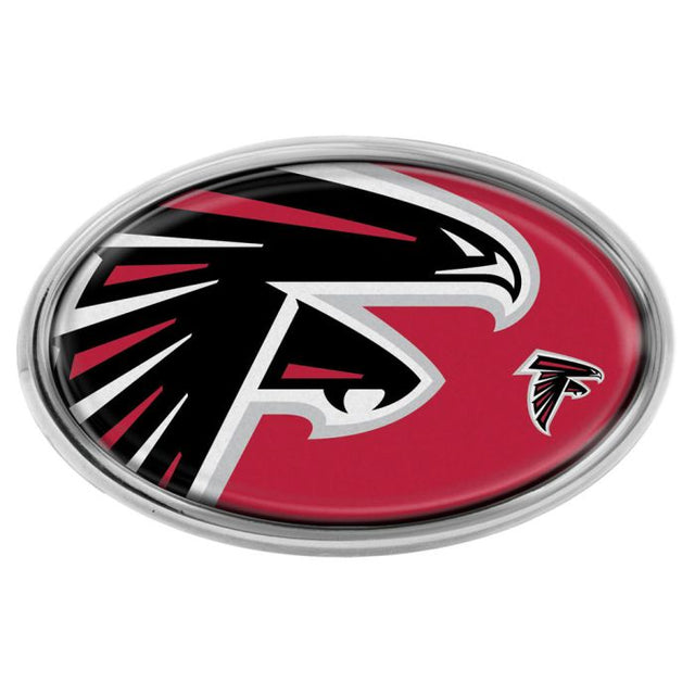 Emblema abovedado de metal cromado MEGA de los Atlanta Falcons