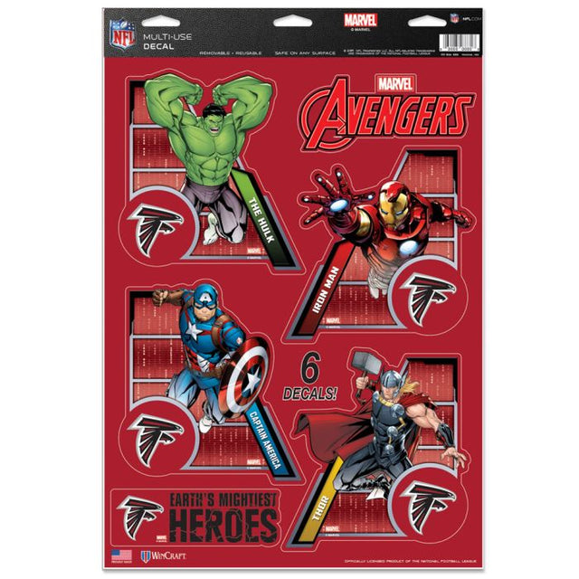 Atlanta Falcons / Marvel (C) Calcomanía multiusos Marvel 2021 de 11" x 17"