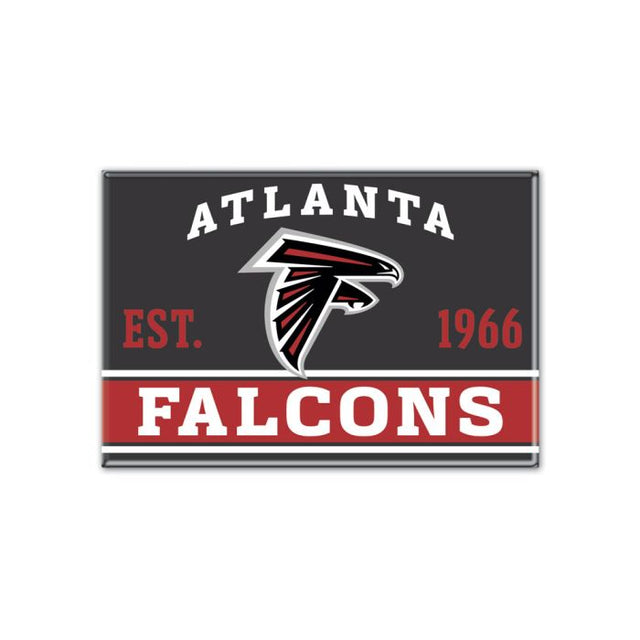 Imán de metal de los Atlanta Falcons de 2,5" x 3,5"