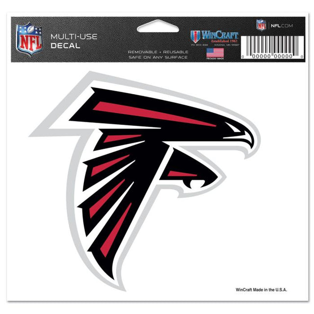 Calcomanía multiusos de los Atlanta Falcons, fondo transparente, 5" x 6"