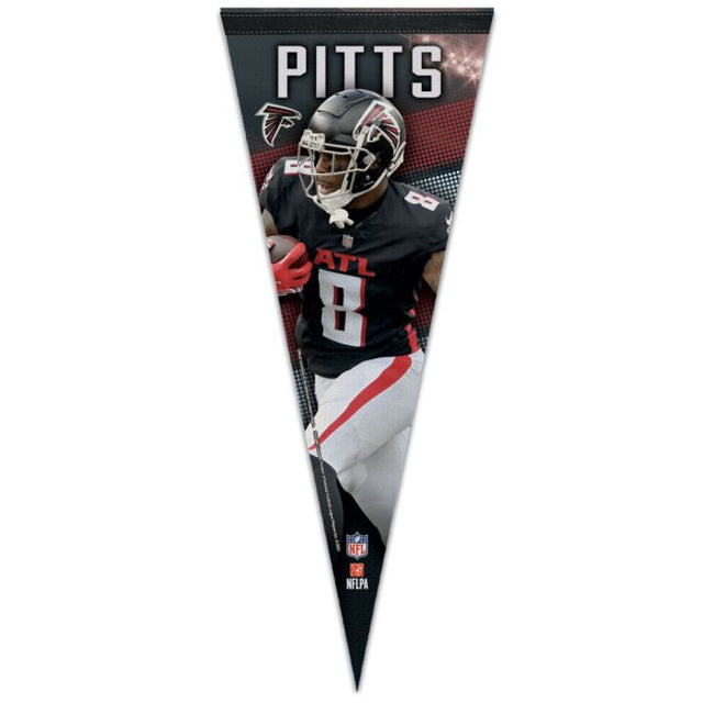 Banderín premium de los Atlanta Falcons de 12" x 30" de Kyle Pitts