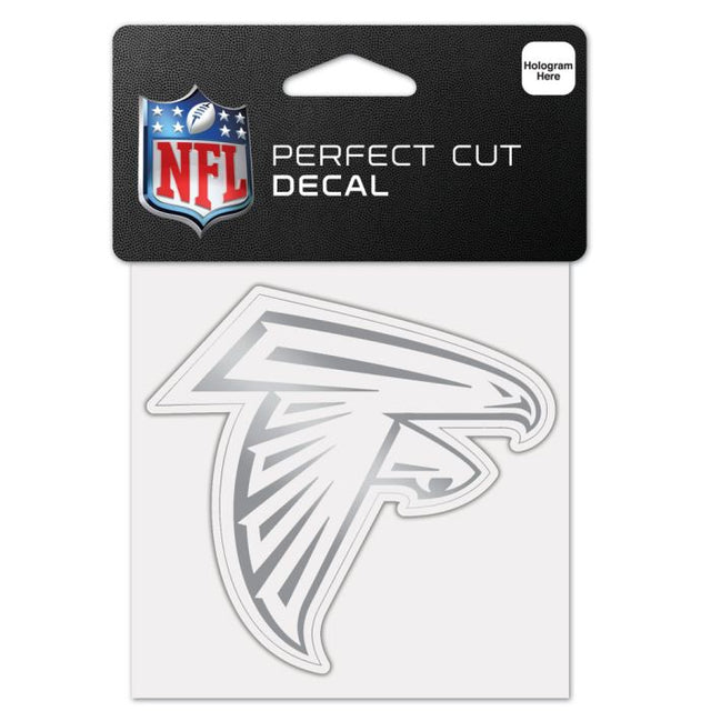 Calcomanía plateada metalizada de los Atlanta Falcons de 4" x 4"