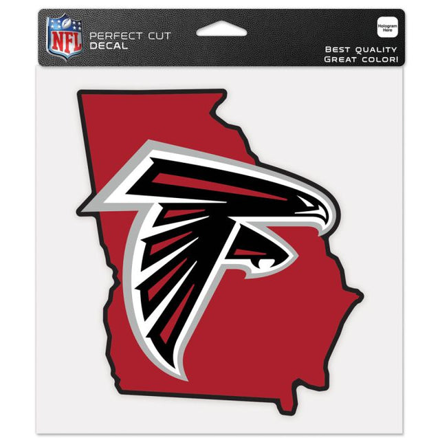 Calcomanía de color con corte perfecto en forma de estado de los Atlanta Falcons de 8" x 8"