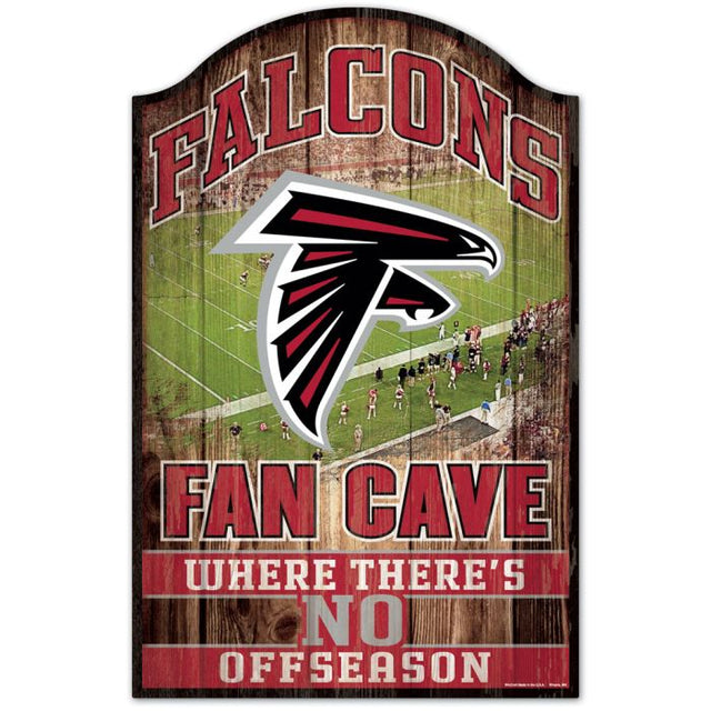 Letrero de madera de los Atlanta Falcons de 11" x 17" y 1/4" de grosor