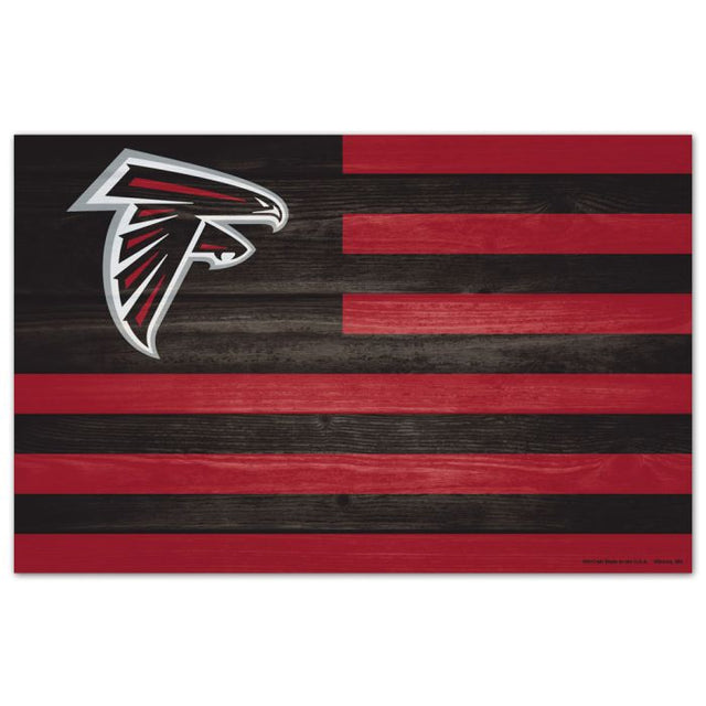 Letrero de madera de los Atlanta Falcons de 11" x 17" y 1/4" de grosor