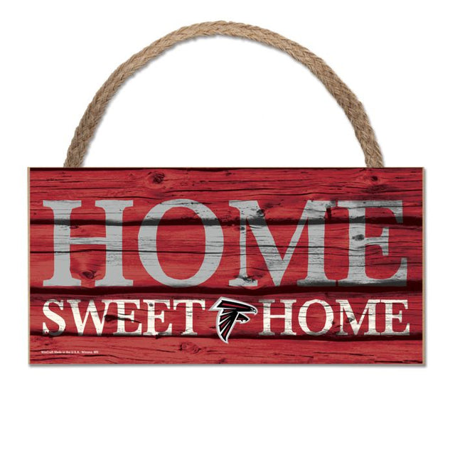 Letrero de madera con cuerda de los Atlanta Falcons, 5 x 10 pulgadas