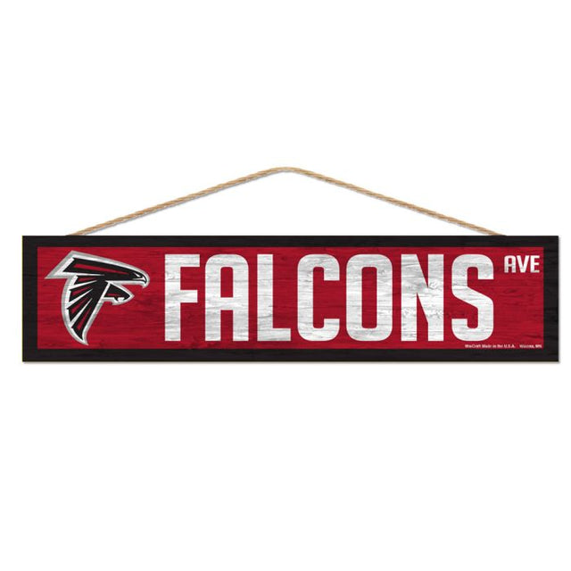 Letrero de madera de los Atlanta Falcons con cuerda, 4" x 17"
