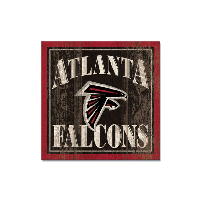 Imán de madera de los Atlanta Falcons de 3" x 3"