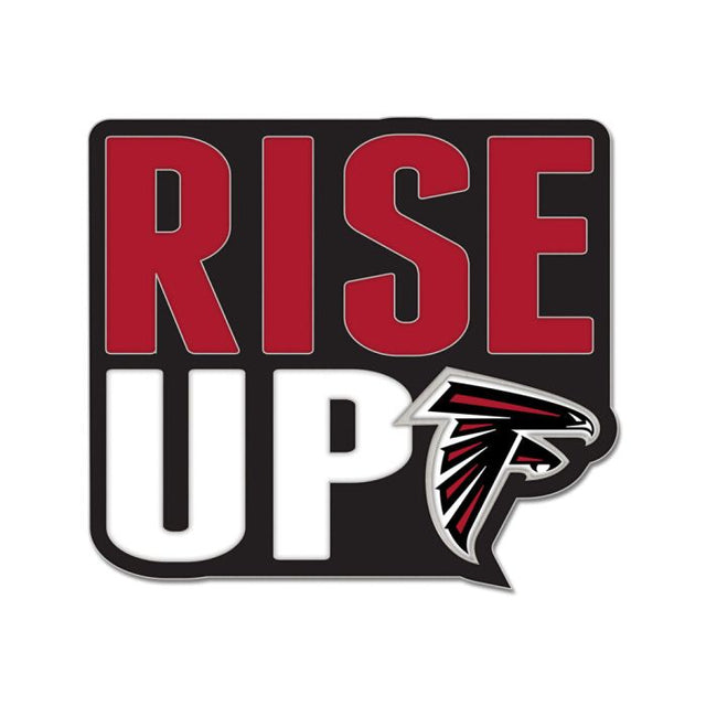 Tarjeta de joyería con pin esmaltado de colección con el lema de los Atlanta Falcons