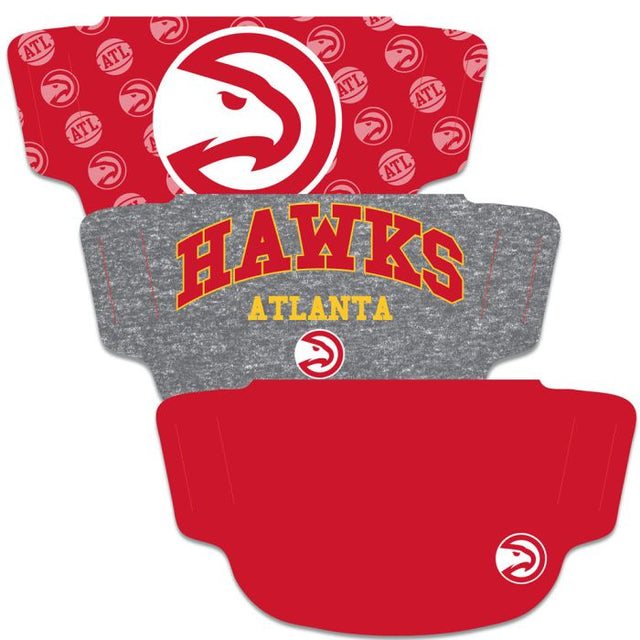 Paquete de 3 mascarillas para fanáticos de los Atlanta Hawks