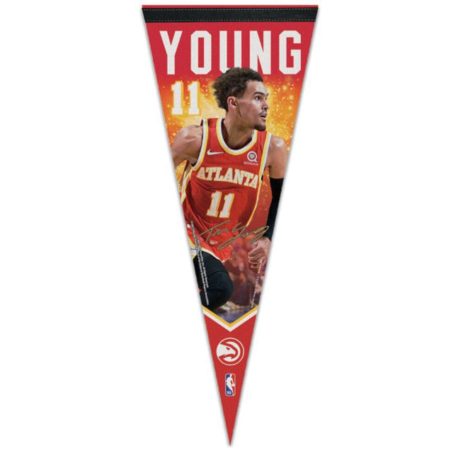 Banderín premium de los Atlanta Hawks de 12" x 30" de Trae Young