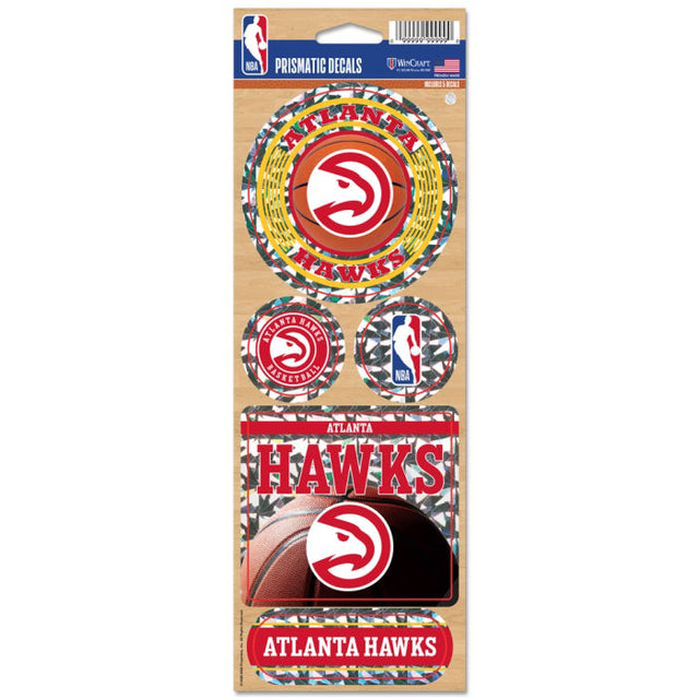 Calcomanía prismática de los Atlanta Hawks de 4" x 11"